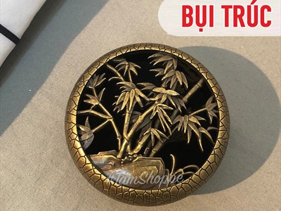 Lò đốt trầm hương bát tròn nắp họa tiết 3D hợp kim LXTH-DOT-01